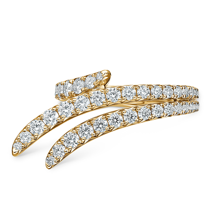 1.3 ctw. Vela Triple Row PavÃ© Ring in 18K Yellow Gold