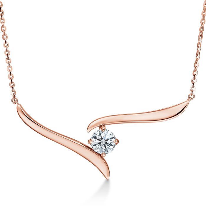 0.5 ctw. Vela Solitaire Crossover Pendant in 18K Rose Gold