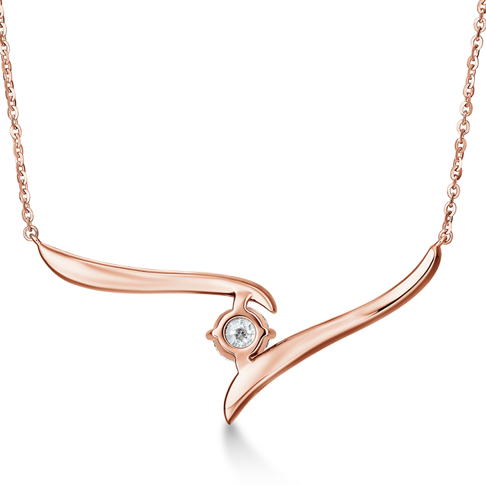0.5 ctw. Vela Solitaire Crossover Pendant in 18K Rose Gold