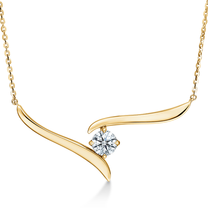 0.5 ctw. Vela Solitaire Crossover Pendant in 18K Yellow Gold