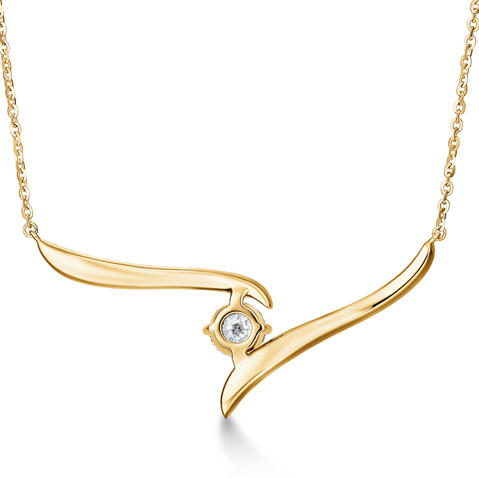 0.5 ctw. Vela Solitaire Crossover Pendant in 18K Yellow Gold