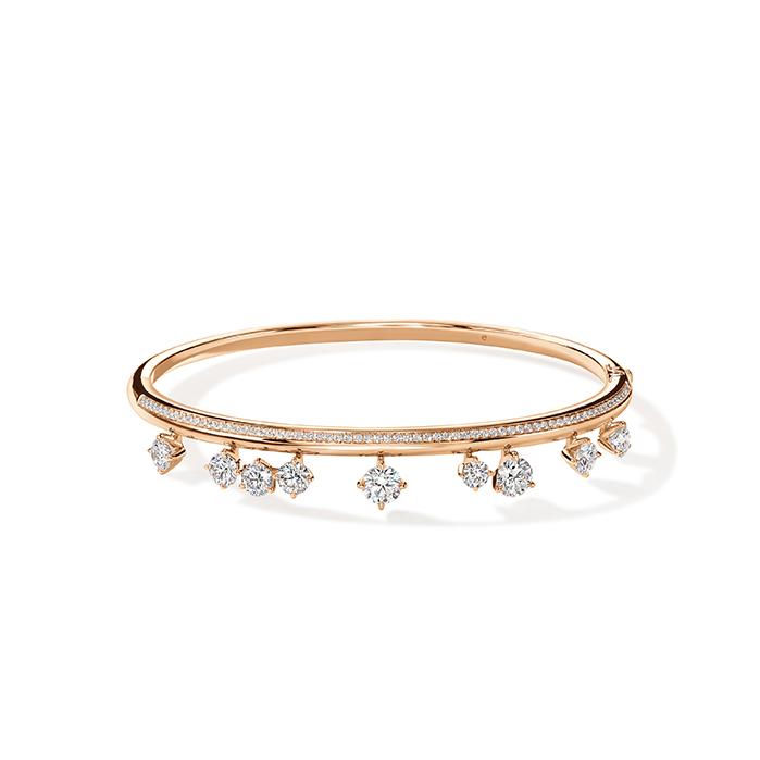 2.5 ctw. Barre Floating Diamond PavÃ© Bangle in 18K Rose Gold