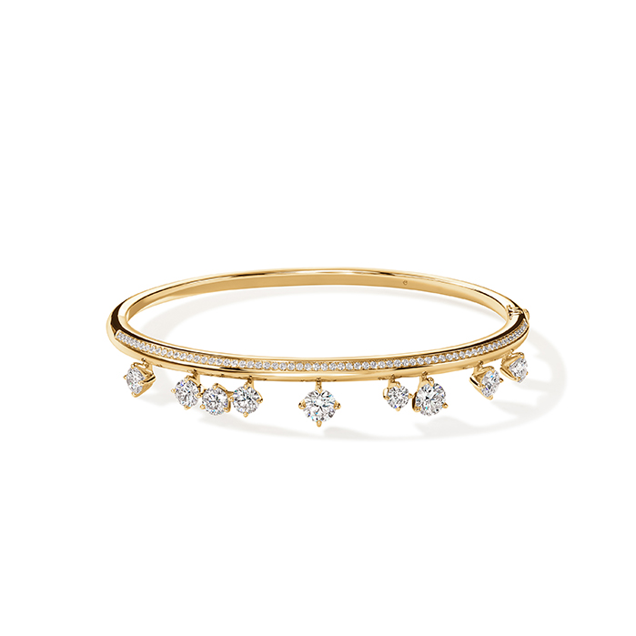 2.5 ctw. Barre Floating Diamond PavÃ© Bangle in 18K Yellow Gold