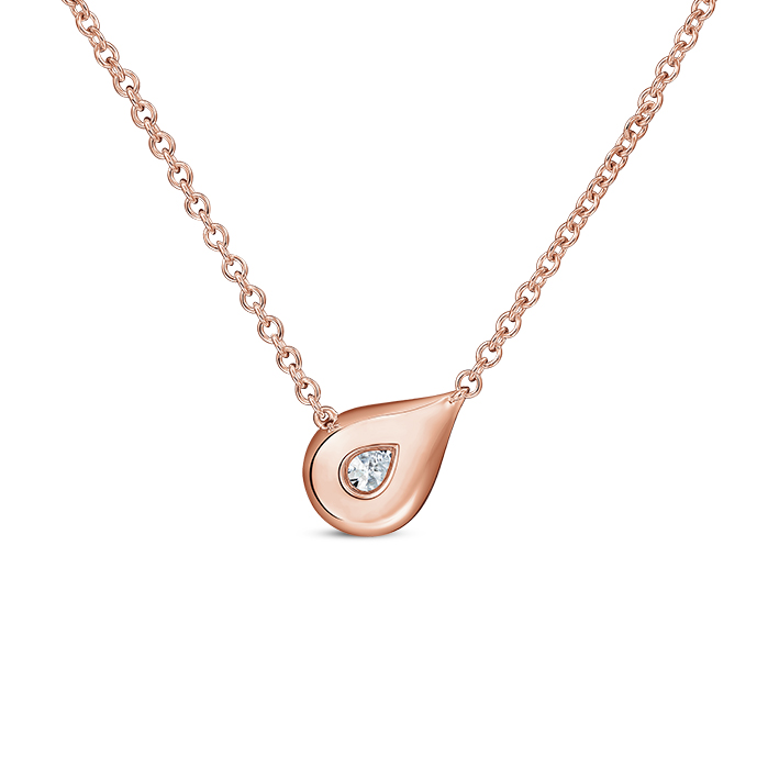 0.3 ctw. LU Droplet Pendant in 18K Rose Gold