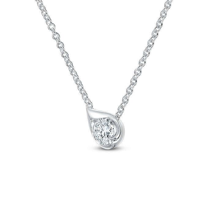 0.3 ctw. LU Droplet Pendant in 18K White Gold