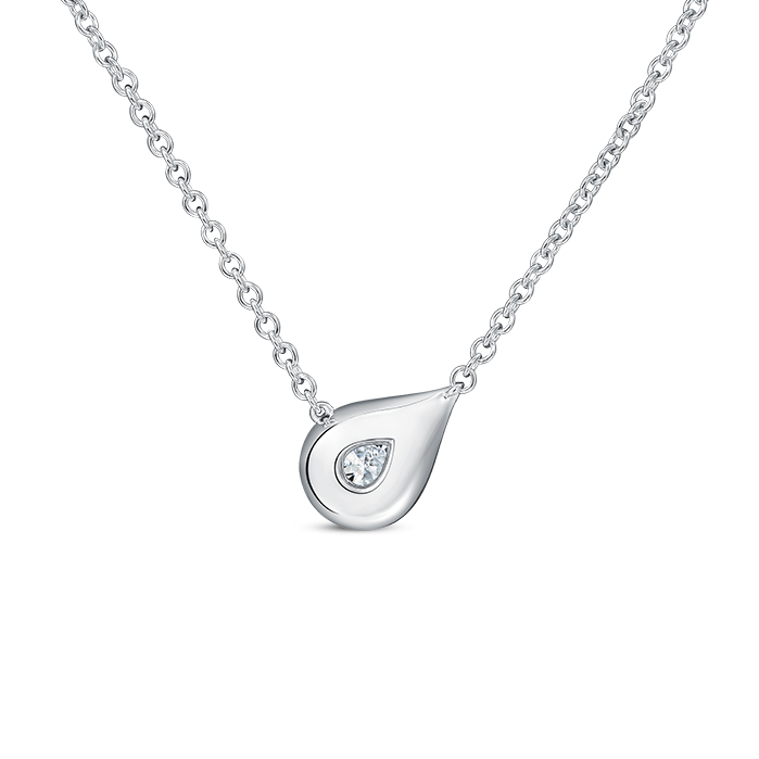 0.3 ctw. LU Droplet Pendant in 18K White Gold