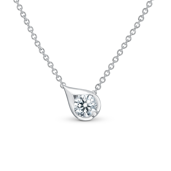 0.5 ctw. LU Droplet Pendant in 18K White Gold