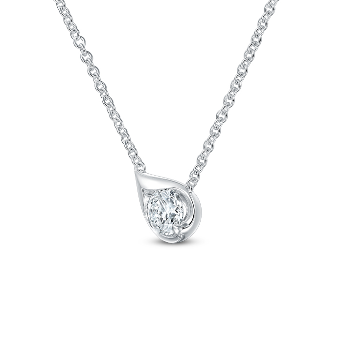 0.5 ctw. LU Droplet Pendant in 18K White Gold
