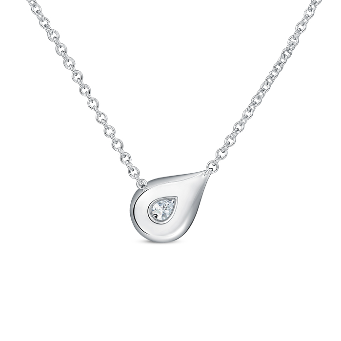 0.5 ctw. LU Droplet Pendant in 18K White Gold