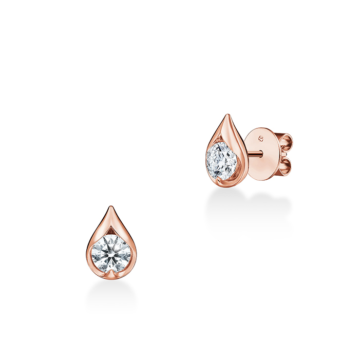 1 ctw. LU Droplet Studs in 18K Rose Gold