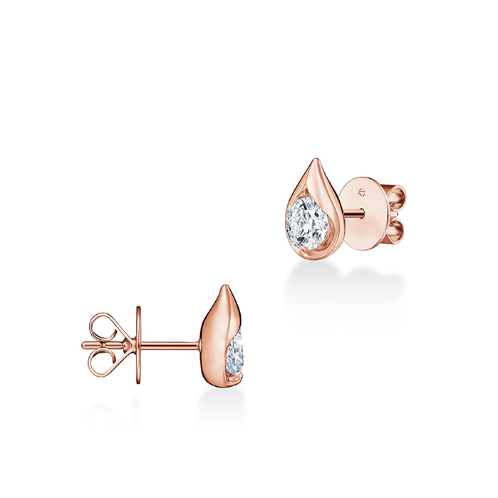 1 ctw. LU Droplet Studs in 18K Rose Gold