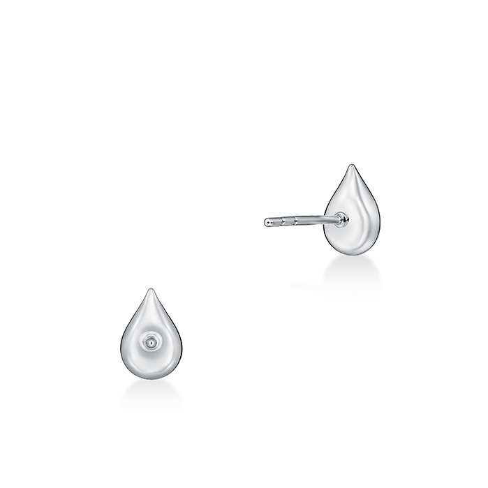 0.6 ctw. LU Droplet Studs in 18K White Gold