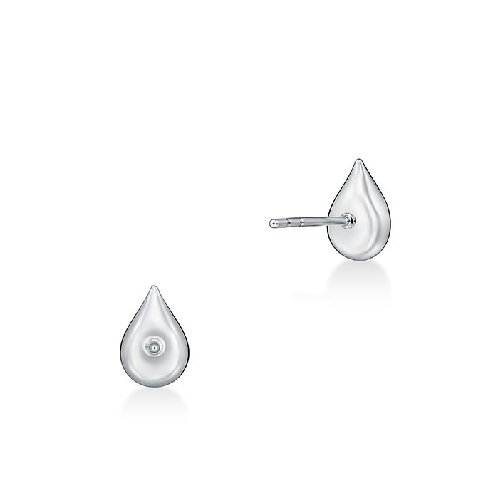 1 ctw. LU Droplet Studs in 18K White Gold