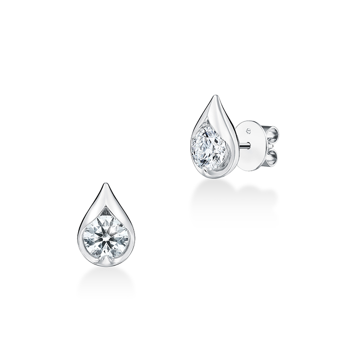 1.4 ctw. LU Droplet Studs in 18K White Gold