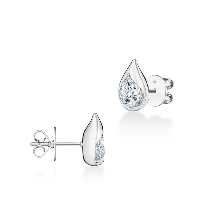 1.4 ctw. LU Droplet Studs in 18K White Gold