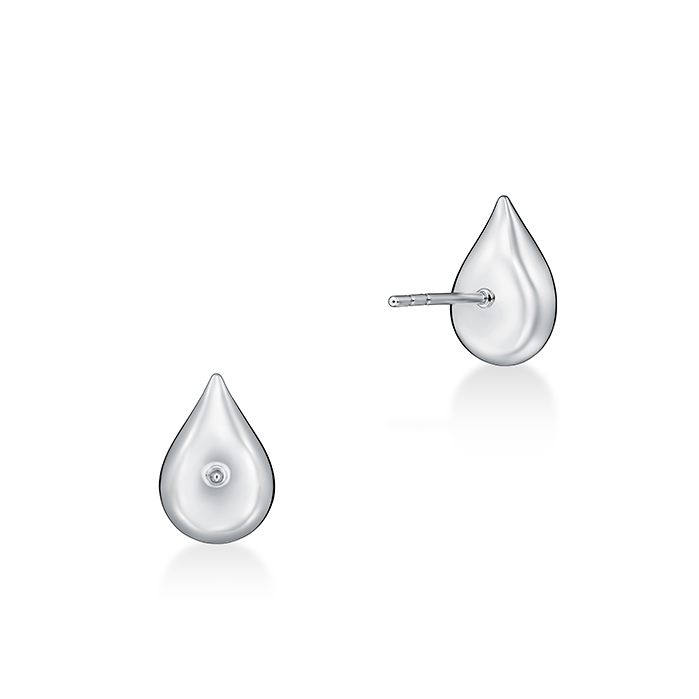 1.4 ctw. LU Droplet Studs in 18K White Gold