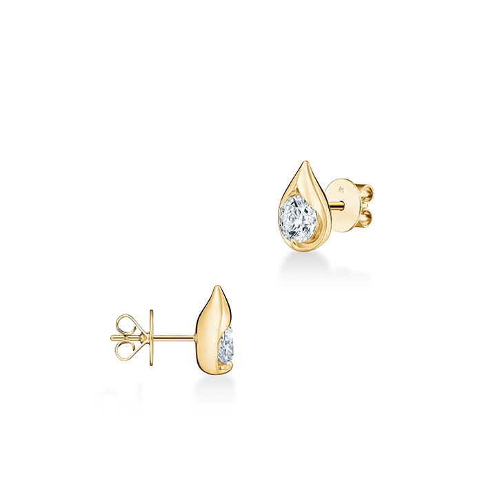 0.6 ctw. LU Droplet Studs in 18K Yellow Gold