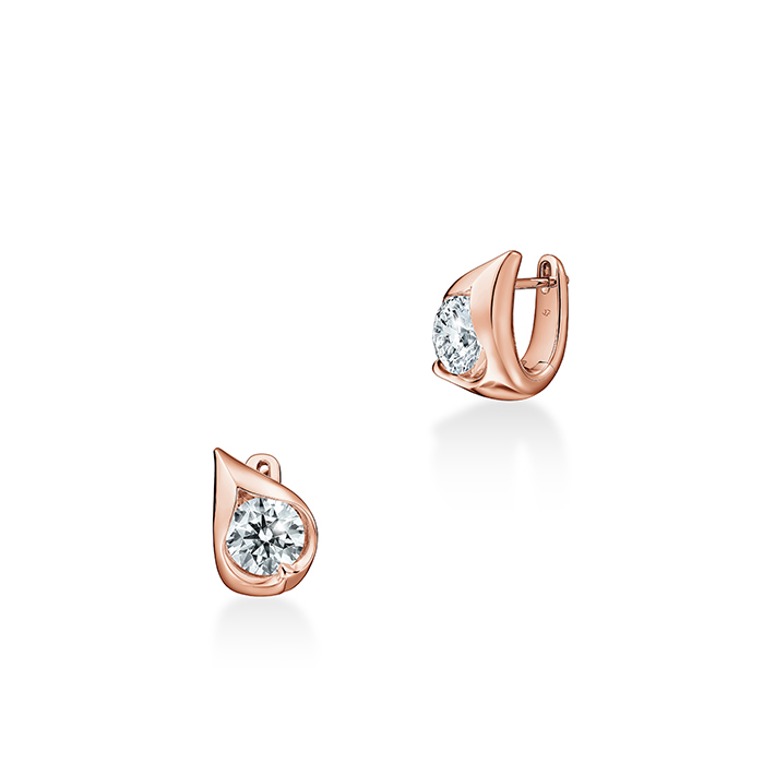 1 ctw. LU Droplet Huggies in 18K Rose Gold