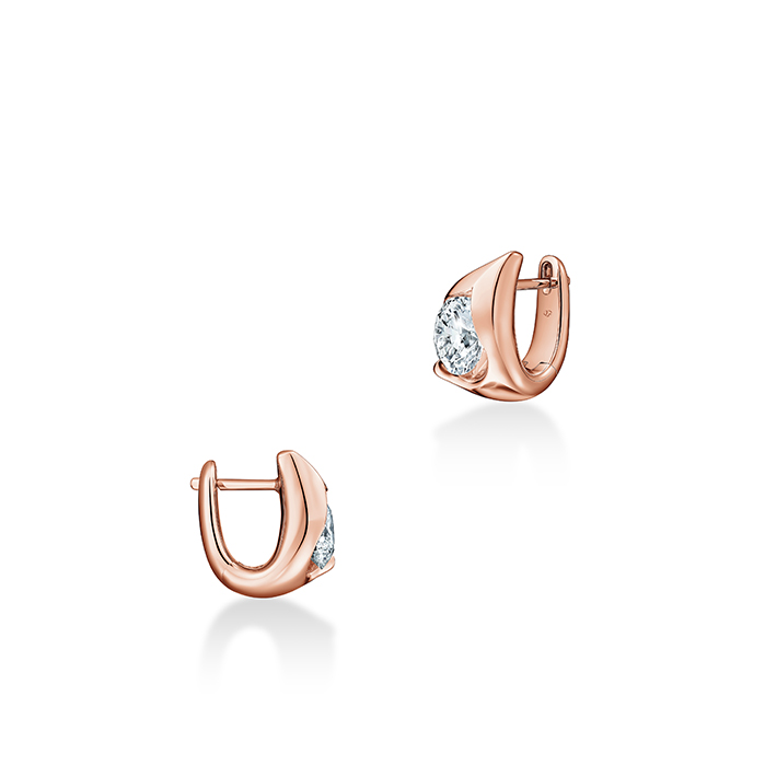 1 ctw. LU Droplet Huggies in 18K Rose Gold