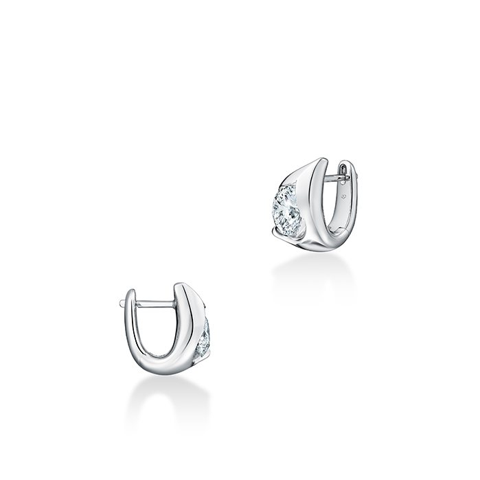 1 ctw. LU Droplet Huggies in 18K White Gold