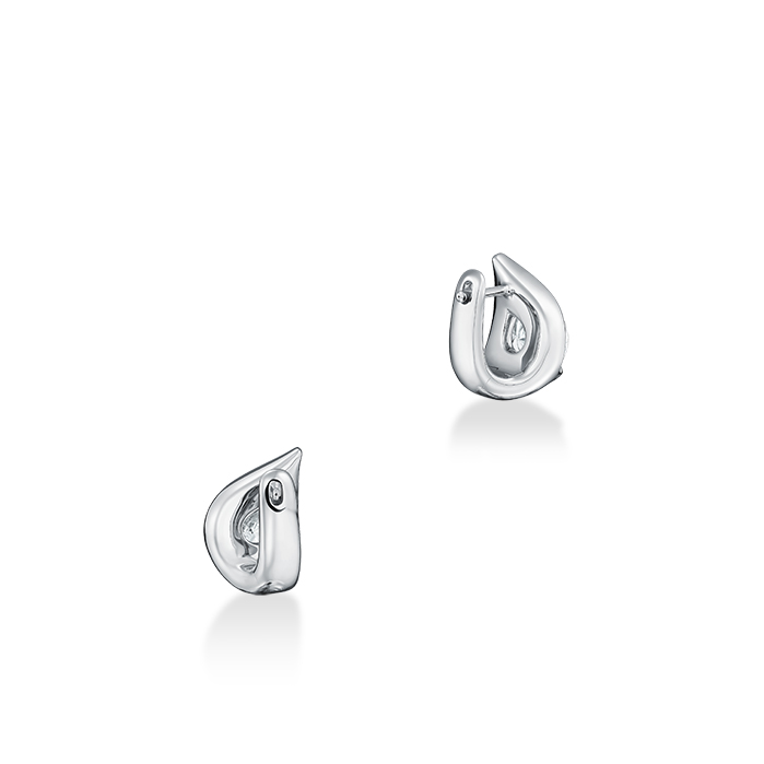 1 ctw. LU Droplet Huggies in 18K White Gold