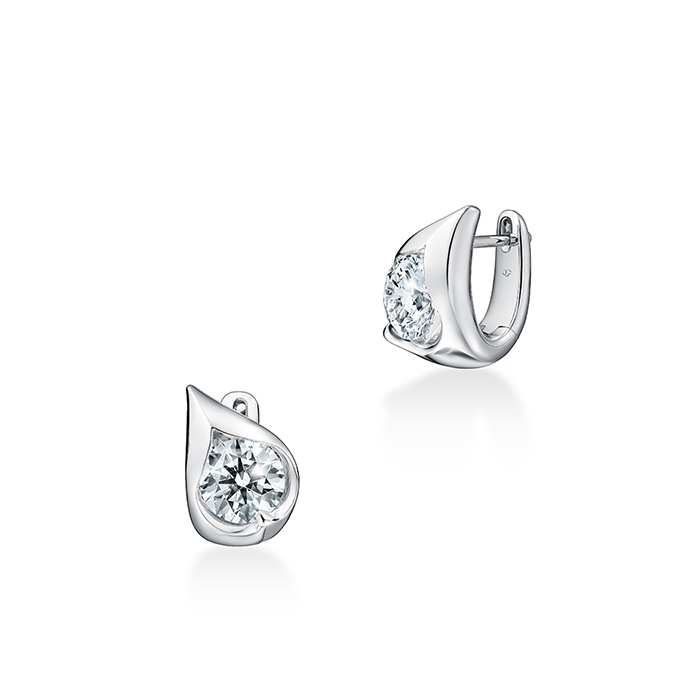 1.4 ctw. LU Droplet Huggies in 18K White Gold