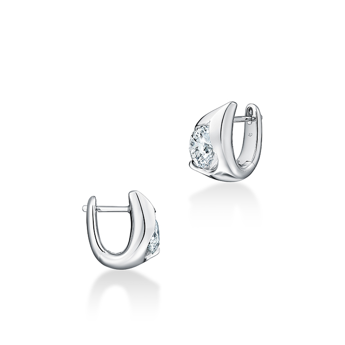1.4 ctw. LU Droplet Huggies in 18K White Gold