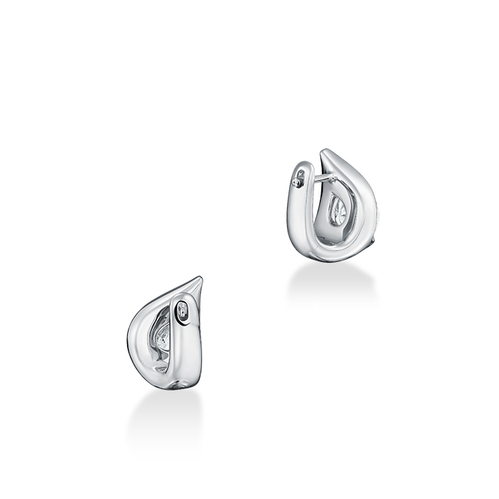 1.4 ctw. LU Droplet Huggies in 18K White Gold