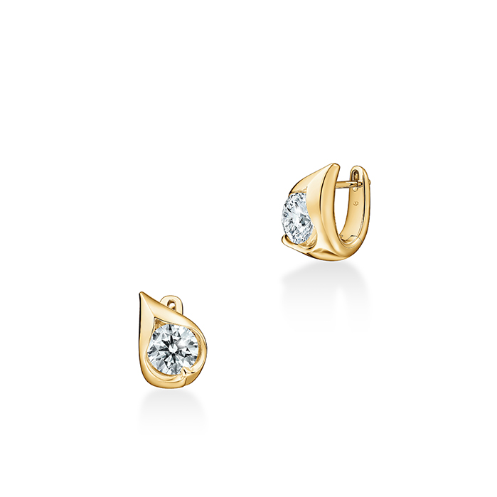 1 ctw. LU Droplet Huggies in 18K Yellow Gold