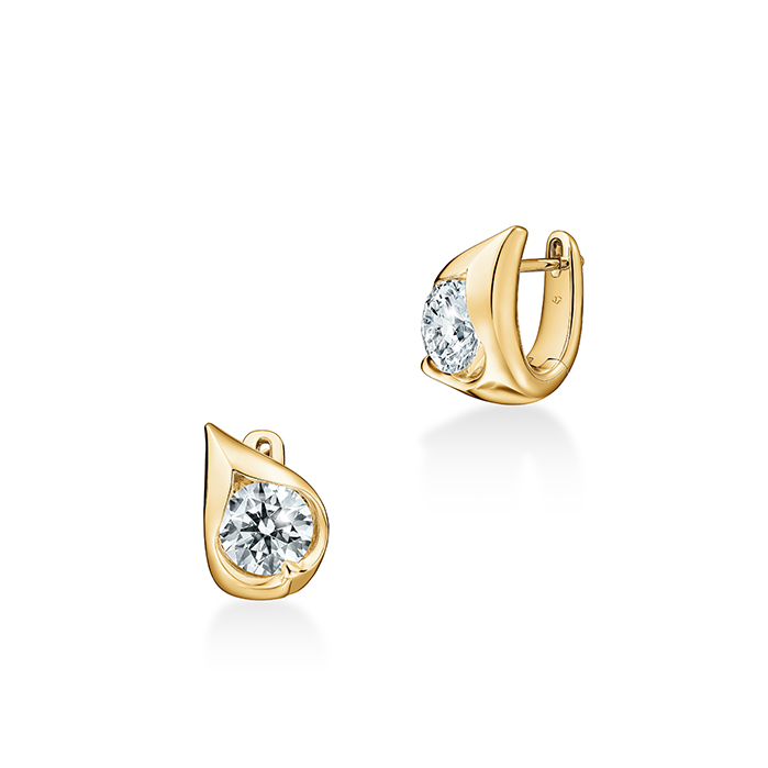 1.4 ctw. LU Droplet Huggies in 18K Yellow Gold
