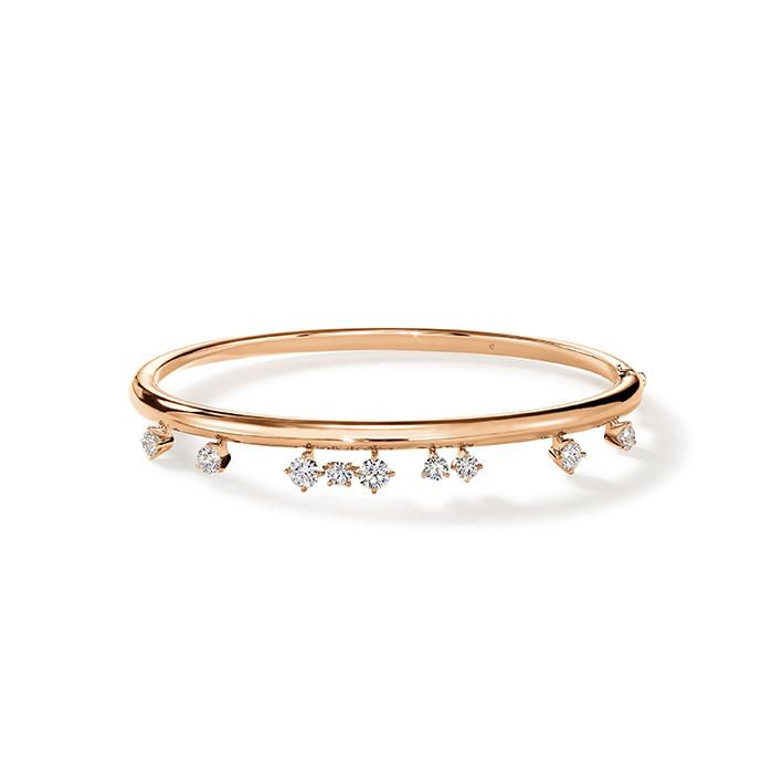 1 ctw. Barre Floating Diamond Bangle in 18K Rose Gold