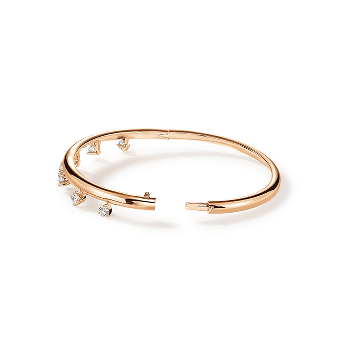1 ctw. Barre Floating Diamond Bangle in 18K Rose Gold