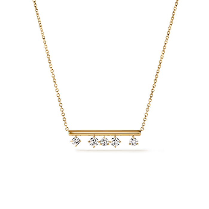 0.45 ctw. Barre Floating Diamond Pendant Necklace in 18K Yellow Gold