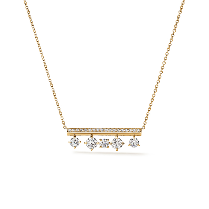 1.25 ctw. Barre Floating Diamond PavÃ© Pendant Necklace in 18K Yellow Gold