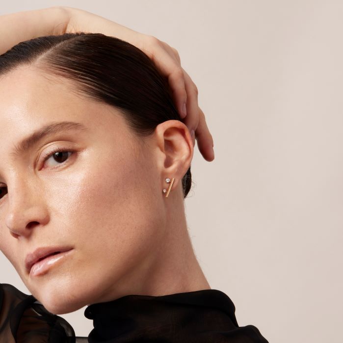 0.3 ctw. Barre Floating Diamond Climber Earrings in 18K Rose Gold