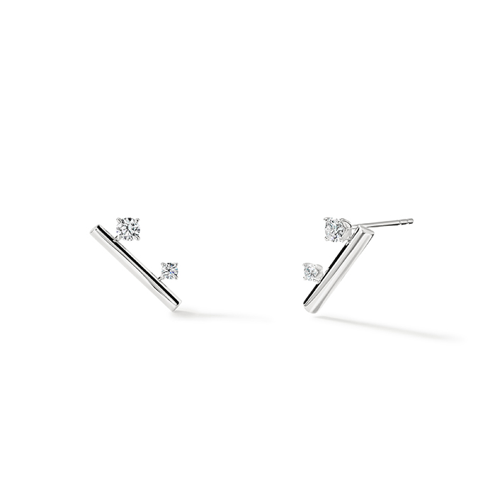 0.3 ctw. Barre Floating Diamond Climber Earrings in 18K White Gold