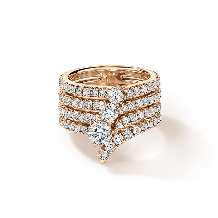 2.75 ctw. VELA French Cut PavÃ© Diamond Cocktail Ring in 18K Rose Gold