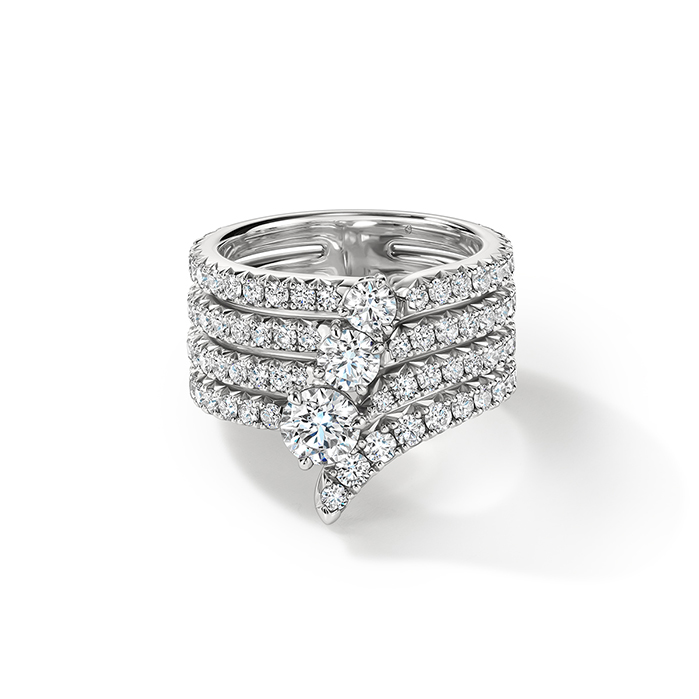 2.75 ctw. VELA French Cut PavÃ© Diamond Cocktail Ring in 18K Rose Gold