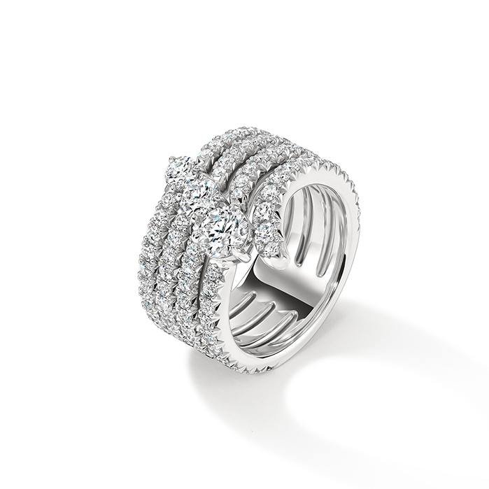 2.75 ctw. VELA French Cut PavÃ© Diamond Cocktail Ring in 18K White Gold