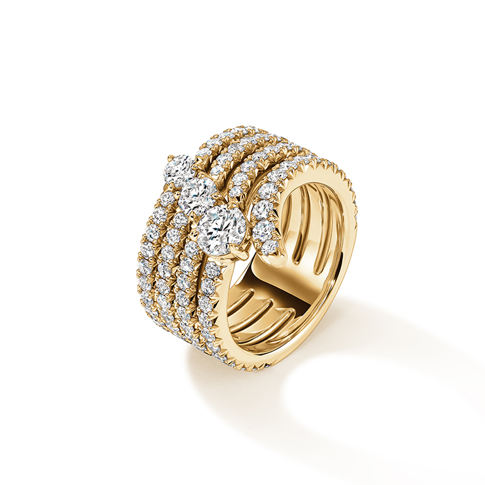 2.75 ctw. VELA French Cut PavÃ© Diamond Cocktail Ring in 18K Yellow Gold