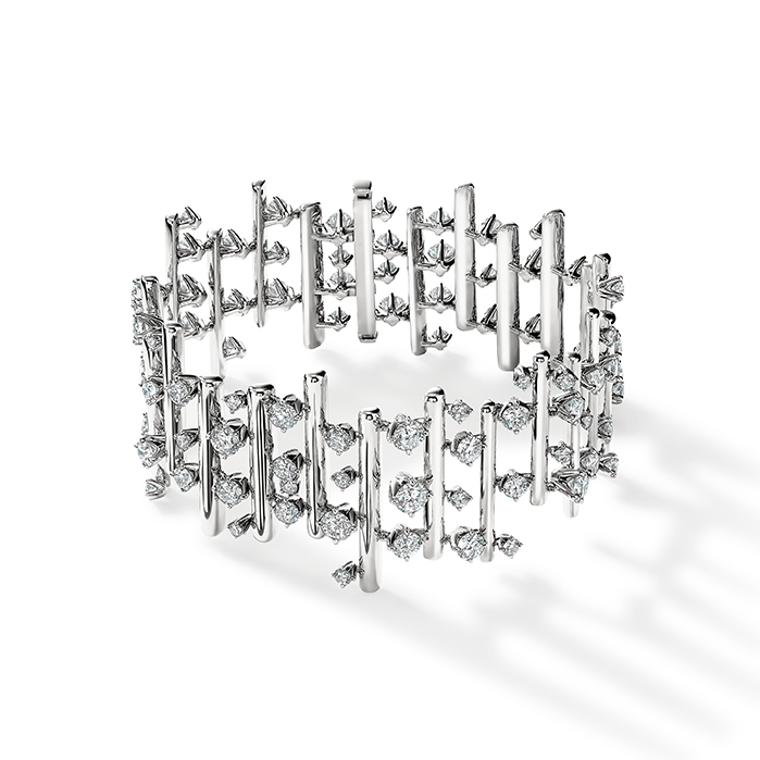 10.45 ctw. Barre Multi-Row Large Bracelet in 18K Rose Gold