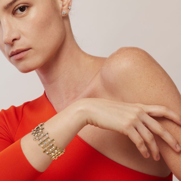 9.35 ctw. Barre Multi-Row Large Bracelet in 18K Yellow Gold