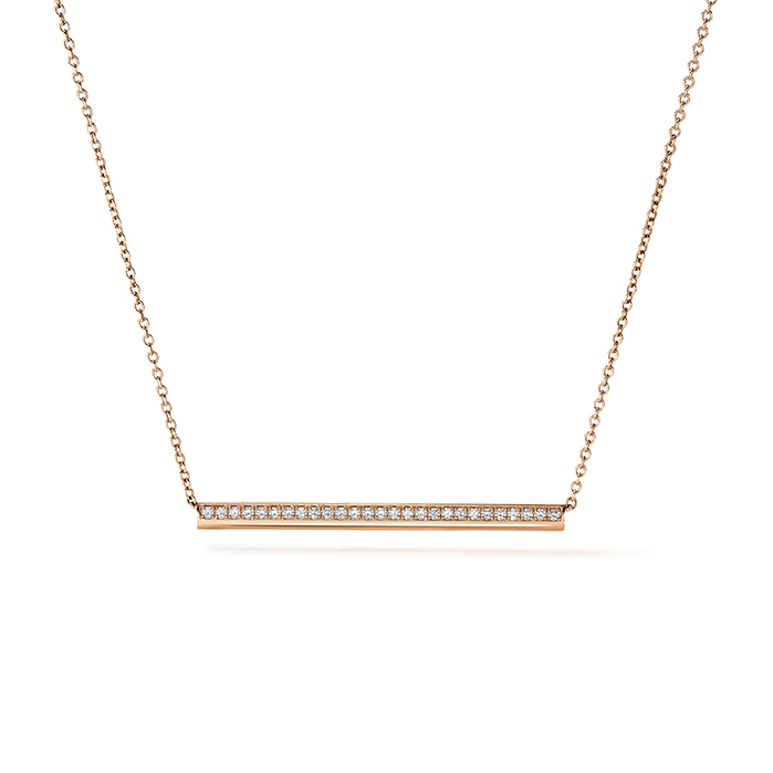 0.15 ctw. Barre PavÃ© Pendant Necklace in 18K Rose Gold