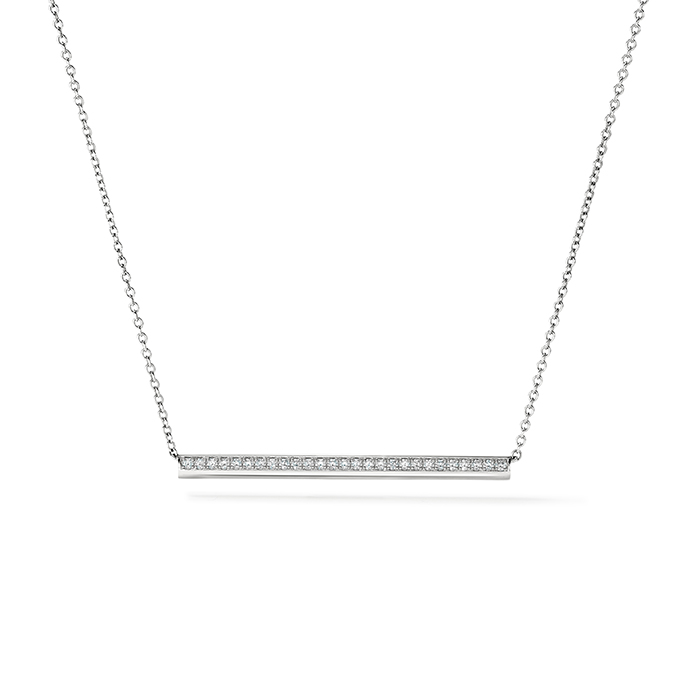 0.15 ctw. Barre PavÃ© Pendant Necklace in 18K Rose Gold