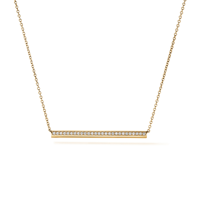 0.15 ctw. Barre PavÃ© Pendant Necklace in 18K Yellow Gold