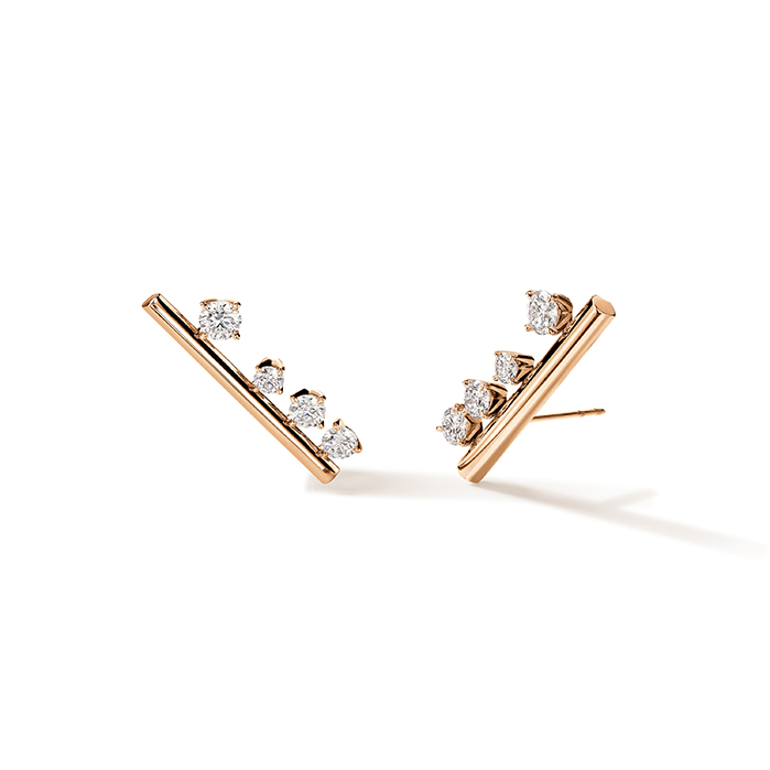 1.95 ctw. Barre Floating Diamond Large Climber Earrings in 18K Rose Gold