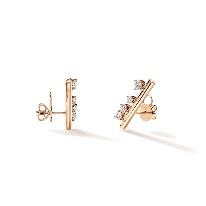 1.95 ctw. Barre Floating Diamond Large Climber Earrings in 18K Rose Gold