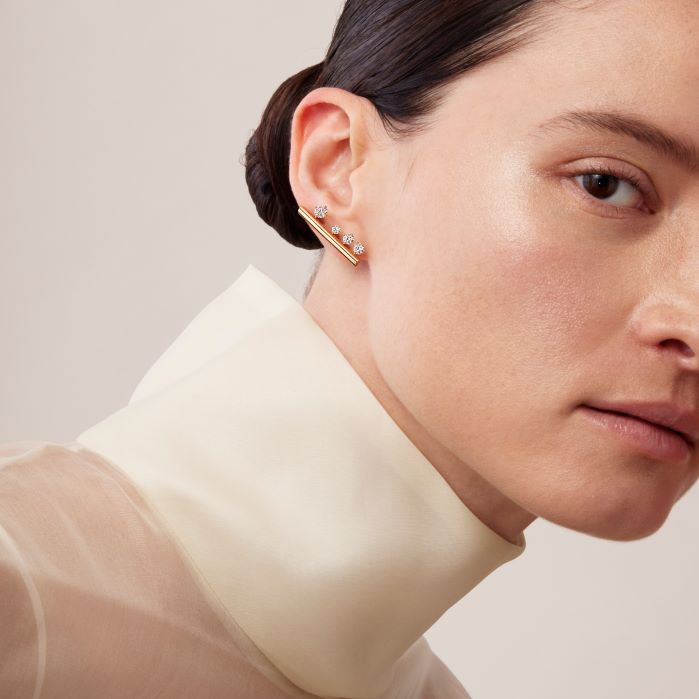 1.95 ctw. Barre Floating Diamond Large Climber Earrings in 18K White Gold