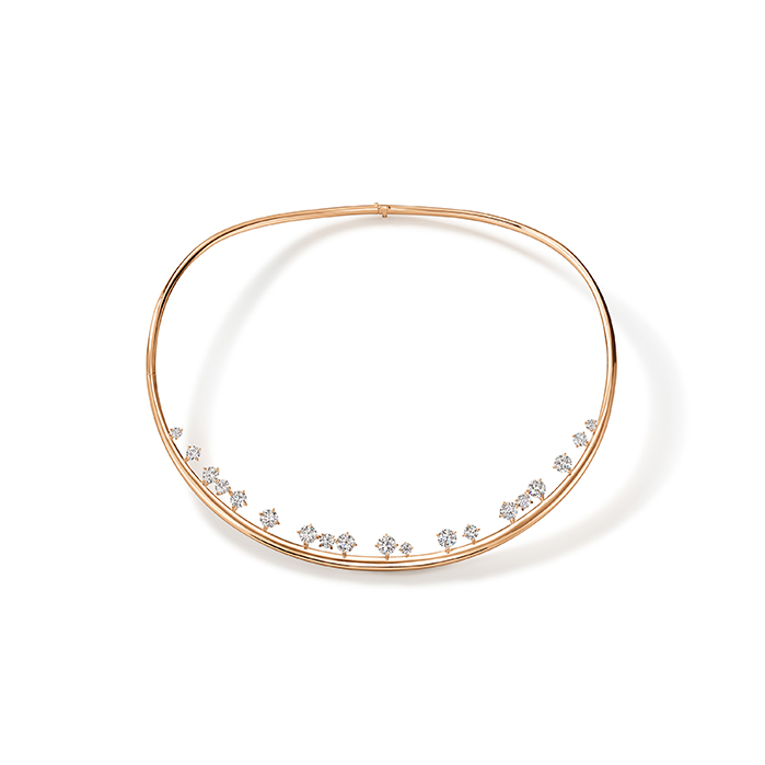 4.85 ctw. Barre Floating Diamond Choker in 18K Rose Gold