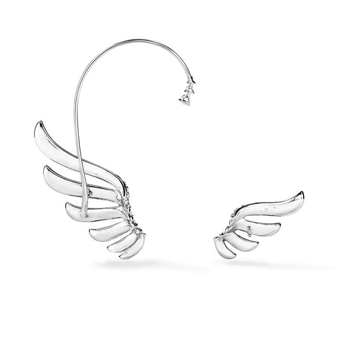 4.2 ctw. VELA French Cut PavÃ© Diamond Asymmetrical Climber Earrings in 18K White Gold